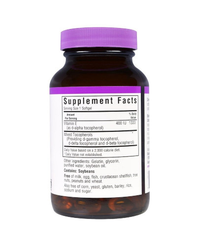 Вітамін E 400 МО, Vitamin E, Bluebonnet Nutrition, 100 желатинових капсул Вітамін E 400 МО, Vitamin E, Bluebonnet Nutrition, 100 желатинових капсул