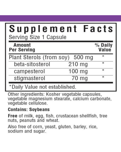 Растительные Стерины 500мг, Bluebonnet Nutrition, 60 вегетарианских капсул
