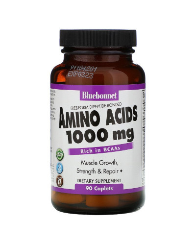 Комплекс Аминокислот 1000 мг, Amino Acid, Bluebonnet Nutrition, 90 капсул