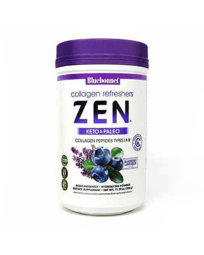 Колаген, спокій і гармонія, смак чорниці і лаванди, Collagen Refreshers ZEN Type I & III, Bluebonnet Nutrition, порошок 320 гр