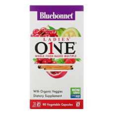 Комплекс витаминов для женщин, Ladies 'ONE, Whole Food-Based Multiple, Bluebonnet Nutrition, 90 вегетарианских капсул