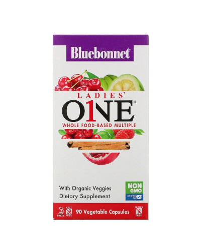 Комплекс Вітамінів Для Жінок, Ladies 'ONE, Whole Food-Based Multiple, Bluebonnet Nutrition, 90 вегетаріанських капсул