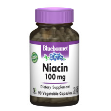 Ниaцин (В3) 100мг, Bluebonnet Nutrition, 90 вегетарианских капсул