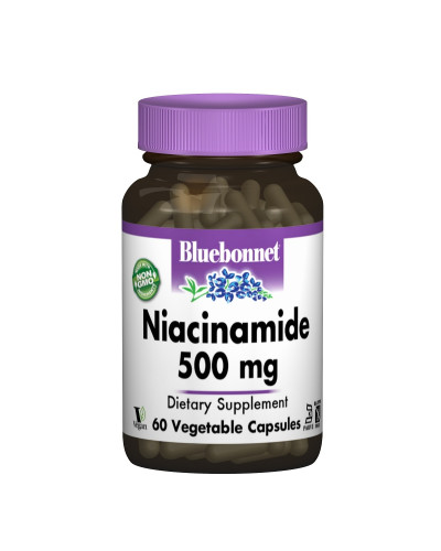 Нiацинамiд (B3) 500мг, Bluebonnet Nutrition, 60 вегетаріанських капсул