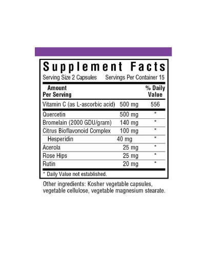 Кверцетин, Super Quercetin, Bluebonnet Nutrition, 30 вегетаріанських капсул