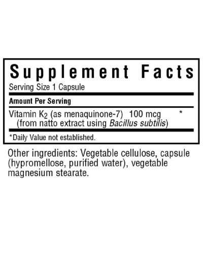 Вiтамiн К2 100мкг, Bluebonnet Nutrition, 50 вегетаріанських капсул Вiтамiн К2 100мкг, Bluebonnet Nutrition, 50 вегетаріанських капсул