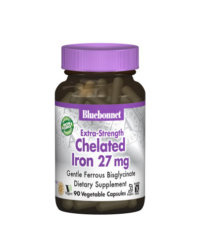 Супер Сильное Хелатное Железо, Albion, Bluebonnet Nutrition, 90 вегетарианских капсул