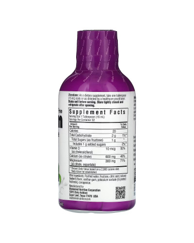 Рідкий Кальцій Цитрат Магнію + Вітамін D3, Смак Чорниці, Bluebonnet Nutrition, 16 рiдких унцiй (472 мл)