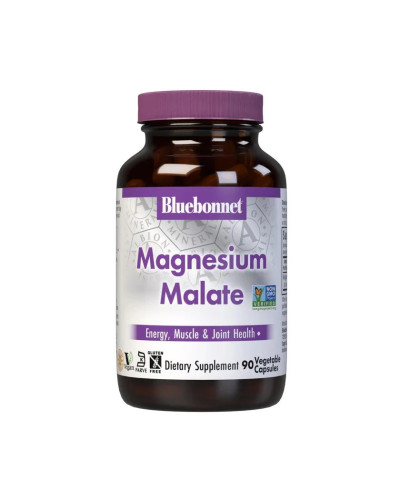 Магний малат, Magnesium Malate, Bluebonnet Nutrition, 90 вегетарианских капсул.