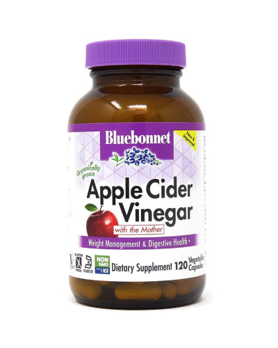 Яблучний оцет, Apple cider vinegar, Bluebonnet Nutrition, 120 вегетаріанських капсул