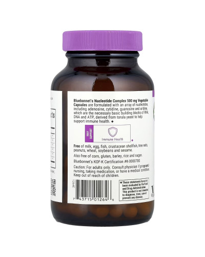 Комплекс нуклеотидів, РНК/ДНК, Nucleotide Complex, RNA/DNA, Bluebonnet Nutrition, 60 вегетаріанських капсул