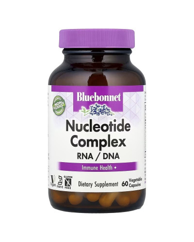 Комплекс нуклеотидів, РНК/ДНК, Nucleotide Complex, RNA/DNA, Bluebonnet Nutrition, 60 вегетаріанських капсул