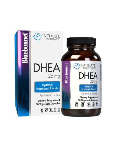 Дегидроэпиандростерон, 25 мг, Intimate Essenitals, DHEA, Bluebonnet Nutrition, 60 вегетарианских капсул