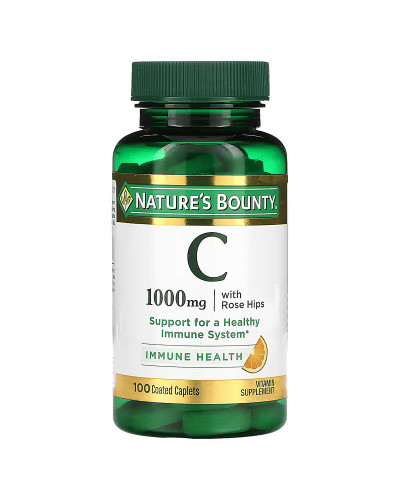 Вітамін С з шипшиною, 1000 мг, Vitamin C with Rose Hips, Nature's Bounty, 100 каплет