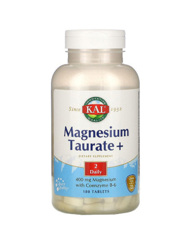 Таурат Магния 400 мг, Magnesium Taurate+, KAL, 180 Таблеток