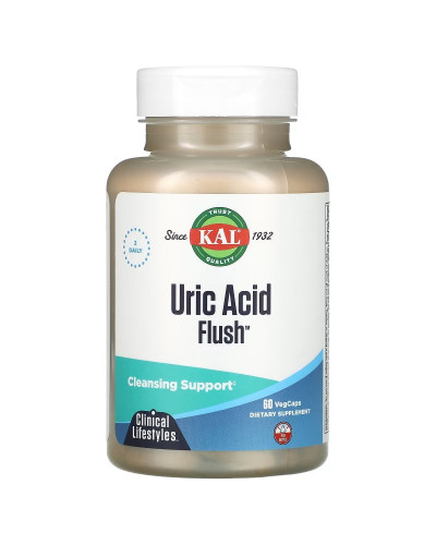 Очиститель от Мочевой Кислоты, Uric Acid Flush, KAL, 60 вегетарианских капсул