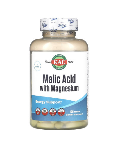 Яблочная кислота и магний, Malic Acid with Magnesium, KAL, 120 таблеток