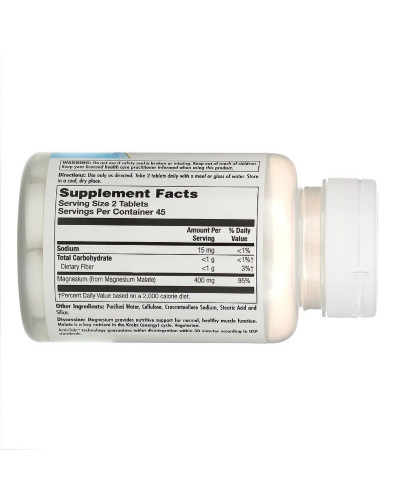 Магний Малат, Magnesium Malate, KAL, 400 мг, 90 таблеток