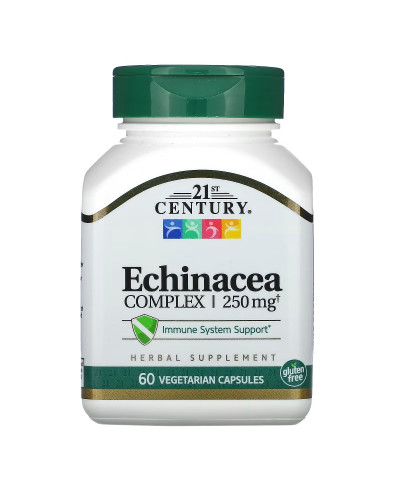 Ехінацея, 250 мг, Echinacea Complex, 21st Century, 60 вегетаріанських капсул