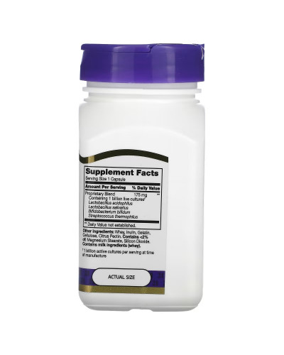 Суміш пробіотиків, Acidophilus, 21st Century, 100 капсул