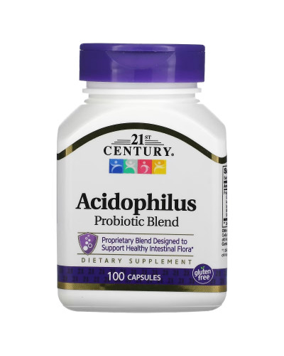Суміш пробіотиків, Acidophilus, 21st Century, 100 капсул