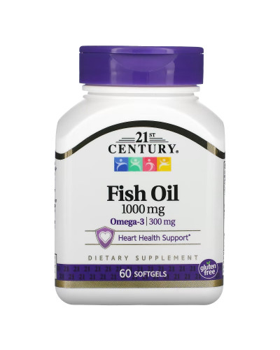 Риб'ячий жир, 1000 мг, Fish Oil, 21st Century, 60 желатинових капсул