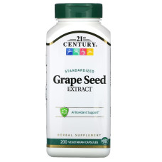Экстракт виноградных косточек Grape Seed Extract Standardized 21st Century 200 вегетарианских капсул