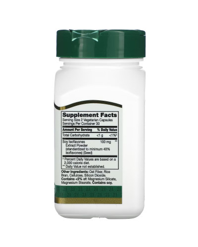 Соєві Ізофлавоні, Standardized Soy Isoflavones Extract, 21st Century, 60 вегетаріанських капсул