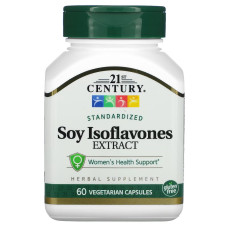 Соевые Изофлавоны, Standardized Soy Isoflavones Extract, 21st Century, 60 вегетарианских капсул