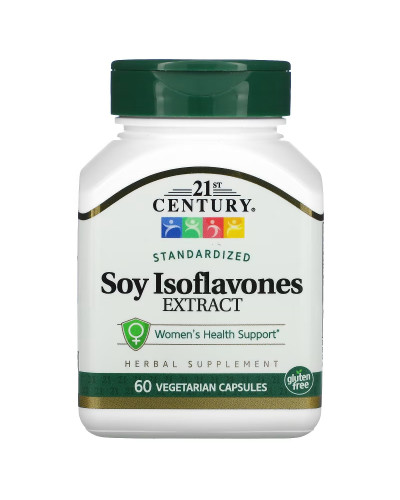 Соєві Ізофлавоні, Standardized Soy Isoflavones Extract, 21st Century, 60 вегетаріанських капсул
