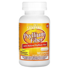 Клетчатка из подорожника, Psyllium Fiber, 21st Century, 160 капсул