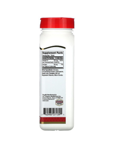Вітамін D3 1000 МО, Vitamin D3, 21st Century, 500 таблеток