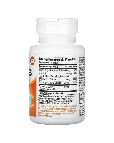 Лютеїн та Зеаксантін, Healthy Eyes, Lutein & Zeaxanthin, 21st Century, 60 капсул