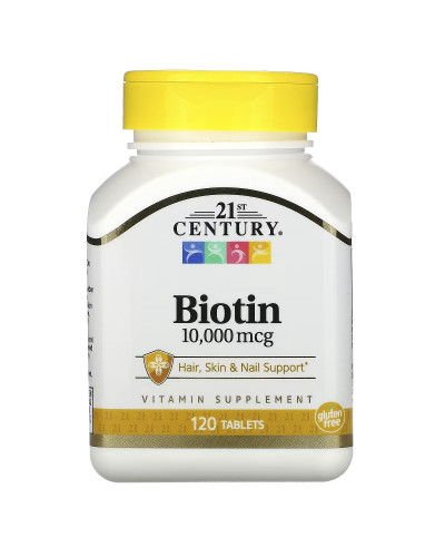 Біотин, 10 000 мкг, Biotin, 21st Century, 120 капсул