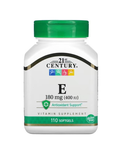 Витамин E, 180 мг, Vitamin E, 21st Century, 110 гелевых капсул