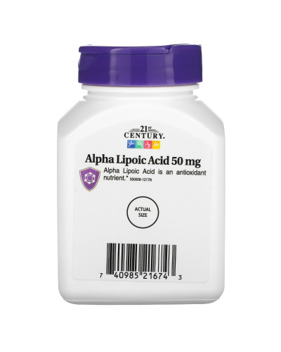 Альфа-ліпоєва кислота, 50 мг, Alpha Lipoic Acid, 21st Century, 90 таблеток