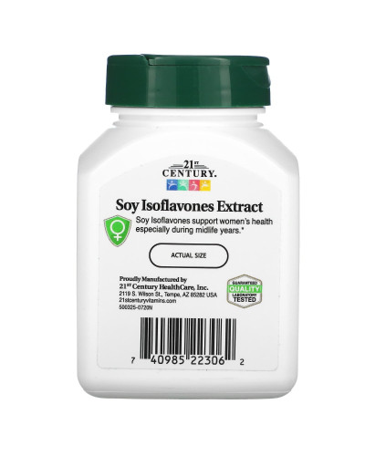 Соєві Ізофлавоні, Standardized Soy Isoflavones Extract, 21st Century, 60 вегетаріанських капсул