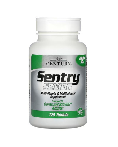 Мультивітаміни та мультимінералі для дорослих 50+, Sentry Senior, Multivitamin & Multimineral Supplement, Adults 50+, 21st Century, 125 таблеток