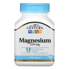 Магний, 250 мг, Magnesium, 21st Century, 110 таблеток