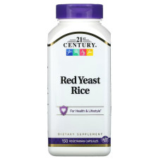 Красный дрожжевой рис, Red Yeast Rice, 21st Century, 150 вегетарианских капсул