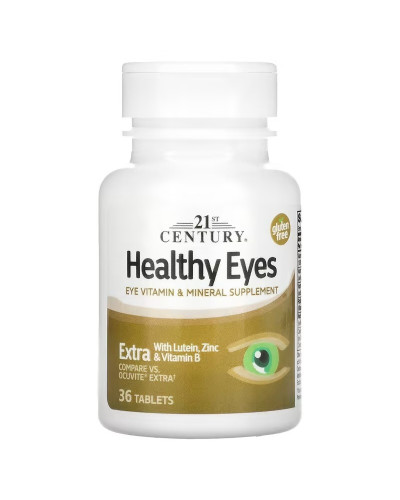 Комплекс для здоров'я очей із лютеїном, цинком та витамином B, Healthy Eyes, Zinc & Vitamin B, 21st Century