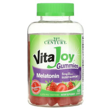 Мелатонин, 5 мг в порции, вкус клубники, Melatonin, 21st Century, 120 жевательных конфет