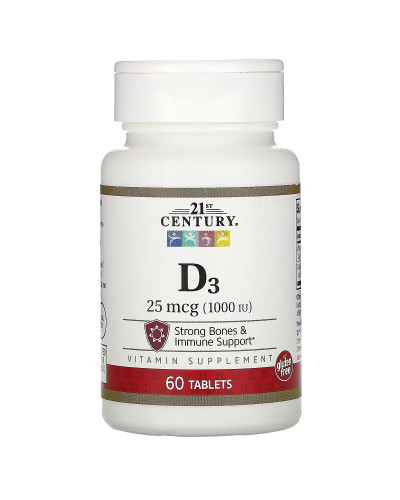 Вітамін D3 1000 МО, Vitamin D3, 21st Century, 60 таблеток