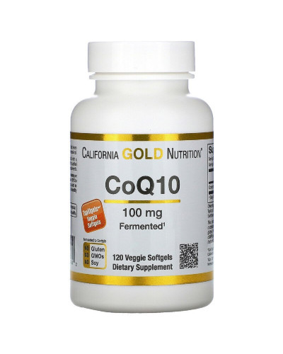 Коензим Q10, 100 мг, CoQ10, California Gold Nutrition, 120 вегетаріанських капсул
