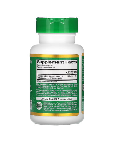 Оливковые Листья, 500 мг, Olive Leaves, California Gold Nutrition, 60 капсул