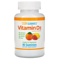Витамин D3, 2000 МЕ, ягодно-фруктовый вкус, California Gold Nutrition, 90 жевательных конфет