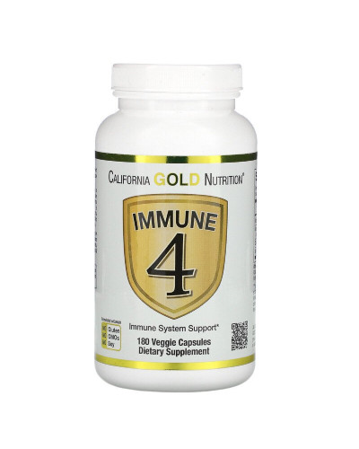 Засіб для зміцнення імунітету, Immune4, California Gold Nutrition, 180 вегетаріанських капсул