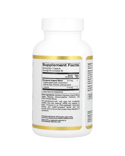 Поддержка в период менопаузы, Menopause Support, California Gold Nutrition, 90 вегетерианских капсул