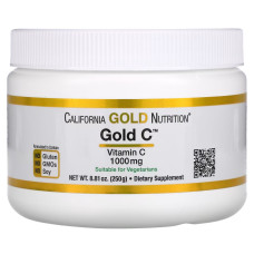 Витамин C, 1000 мг, Vitamin C, Gold C Powder, California Gold Nutrition, 250 г
