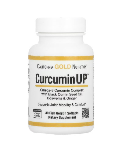 Комплекс для подвижности и комфорта суставов, CurcuminUP, California Gold Nutrition, 30 желатиновых капсул